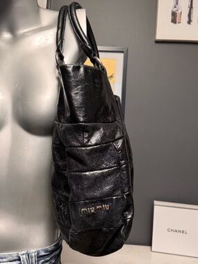 Miu Miu VINTAGE 2000s Black Leather Shoulder Bag